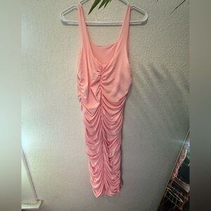 Pink ruched dress